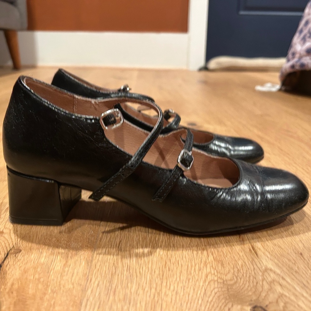 Madewell Nettie Heeled Mary Jane in Leather